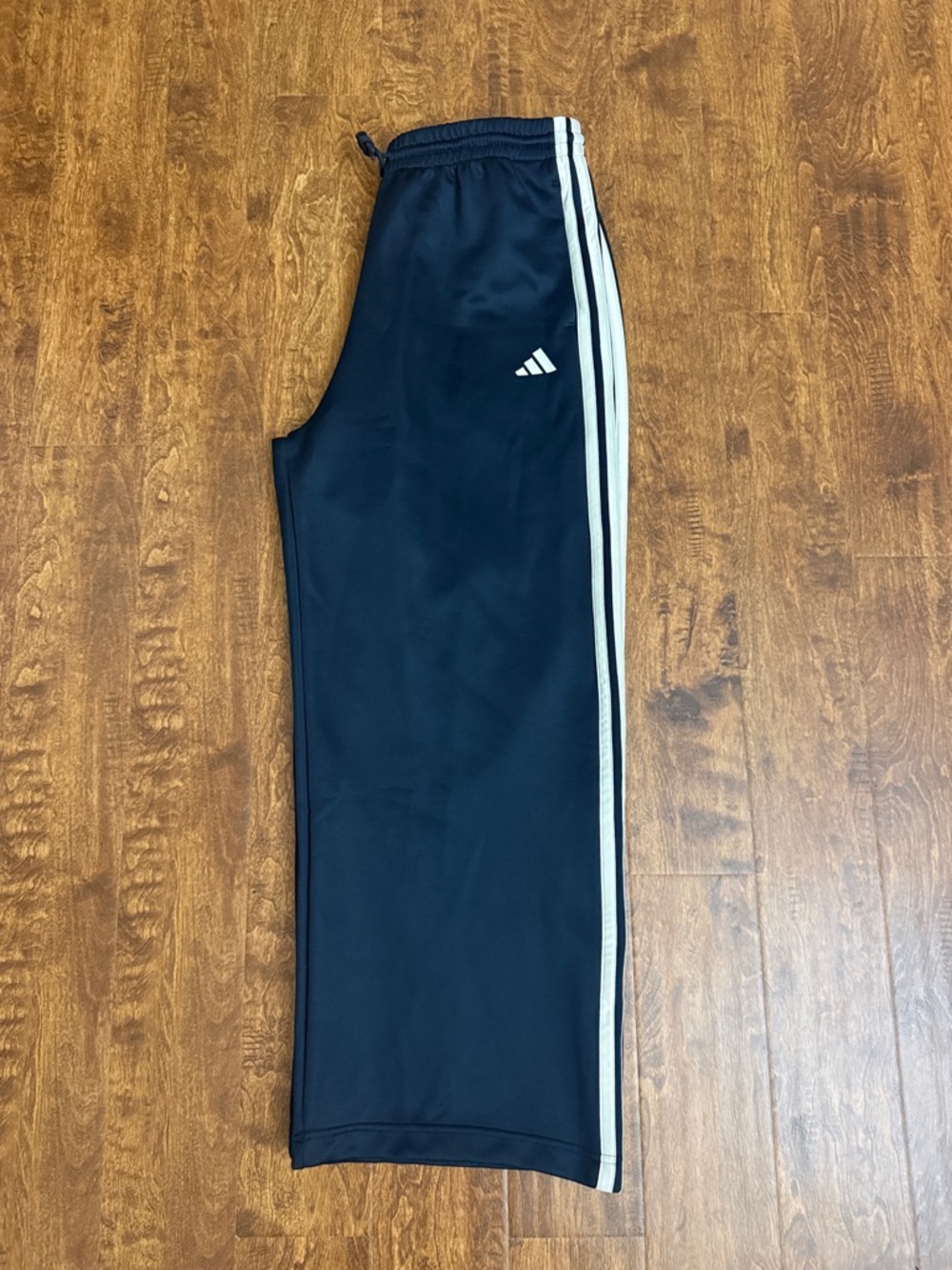 adidas Women’s Navy Joggers with White Side Stripes Size L